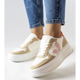 D/GMR Bijele tenisice s ružičastim Plouffe umetkom bijela 2