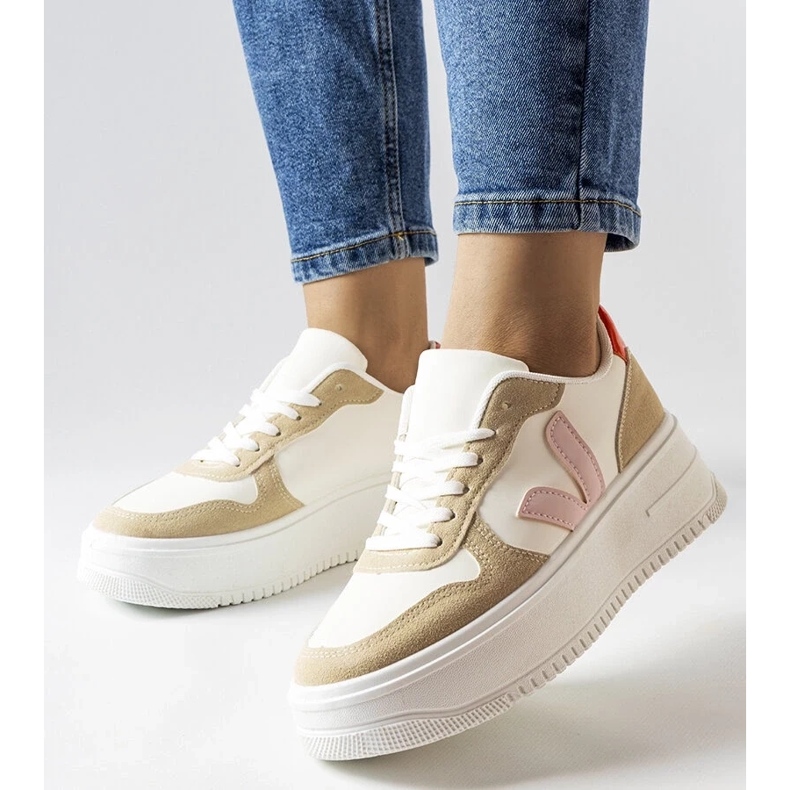 D/GMR Bijele tenisice s ružičastim Plouffe umetkom bijela 2