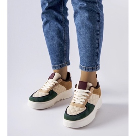 D/GMR Bež i zelene tenisice na platformi Celso 2