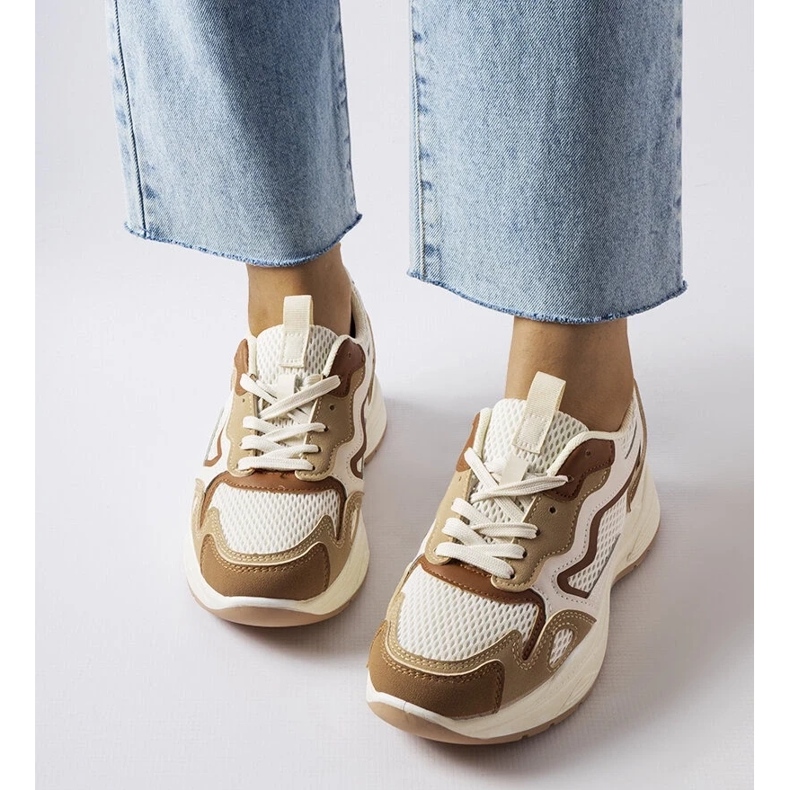 D/GMR Šuplje bež sportske tenisice zelena 2