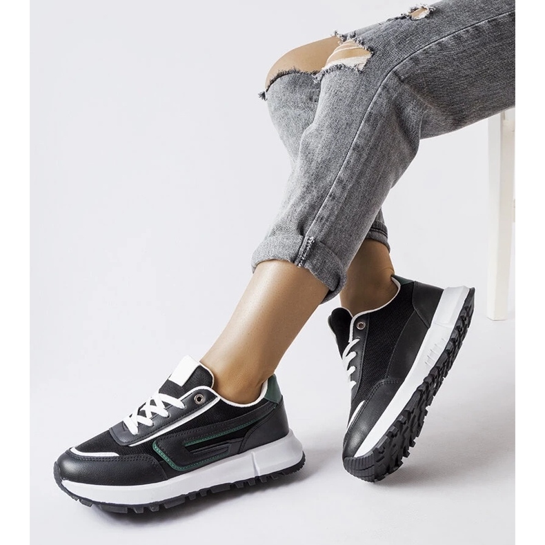 D/GMR Crne tenisice sa zelenim naglaskom Tod crna 1