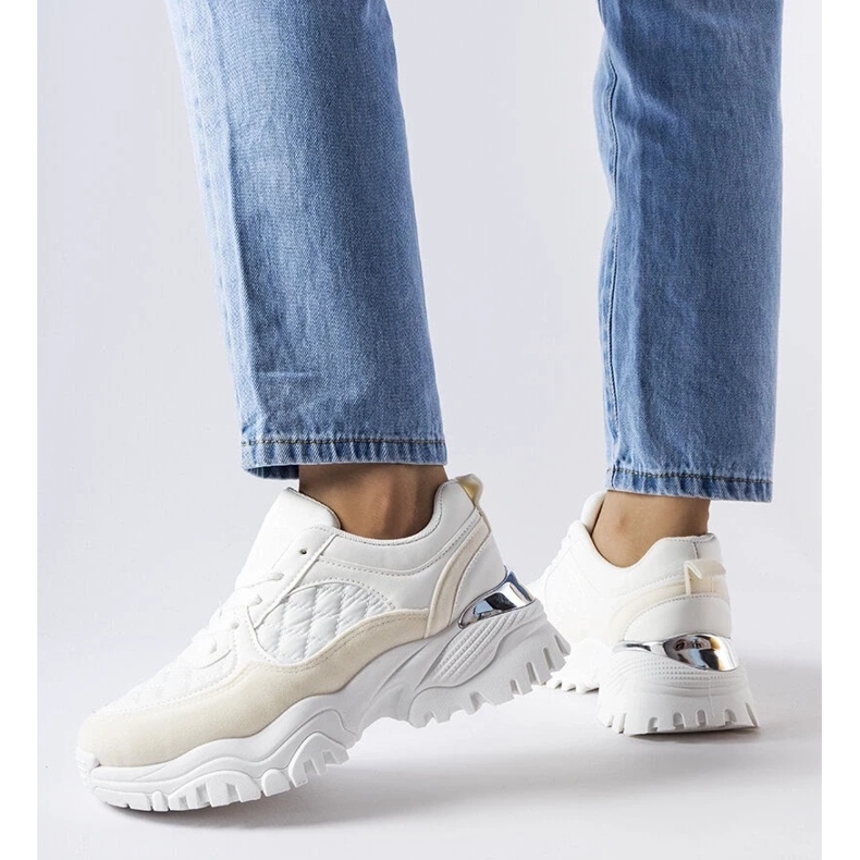 D/GMR Bijele tenisice sa srebrnim umetkom iz Esquibela bijela 1