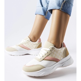 D/GMR Bež i bijele tenisice sa zlatnim duffy naglaskom 2