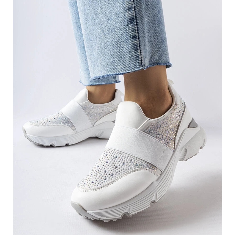 D/GMR Bijele tenisice sa kamenčićima iz Algiso bijela 1