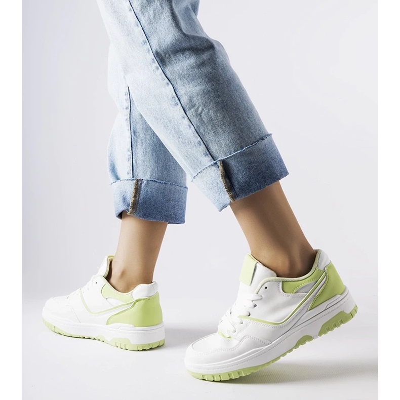 D/GMR Bijele i zelene tenisice s ukosnicama bijela 2