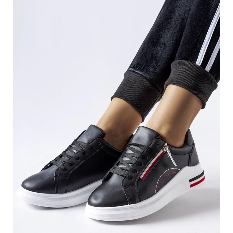 D/GMR Anaunia crne tenisice s bijelim potplatom crno 2