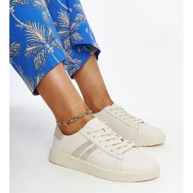 D/GMR Camilla bež kožne tenisice na vezanje 1