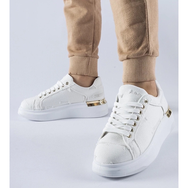 D/GMR Bijele tenisice na platformi Osson bijela 1