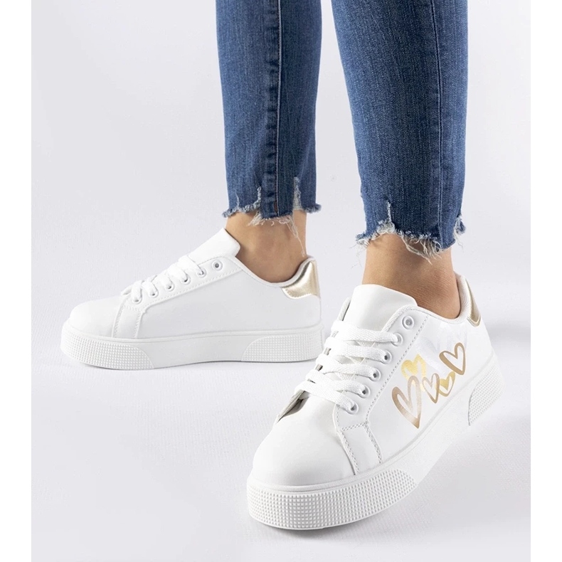 D/GMR Bijele i zlatne tenisice na platformi Montclair bijela 2