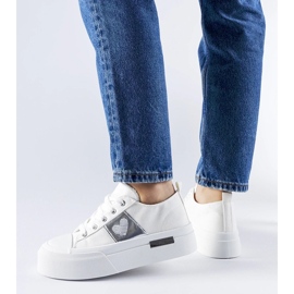 D/GMR Bijelo-srebrne Lawton tenisice s platformom bijela 1