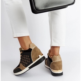 D/GMR Crne tenisice na klin boje kestena crno 2