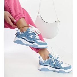 D/GMR Plave tenisice s umetcima od Melilot tkanine bijela 2