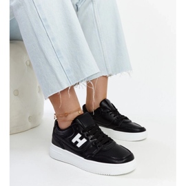 D/GMR Crne tenisice na bijeloj Mentha platformi crno 2