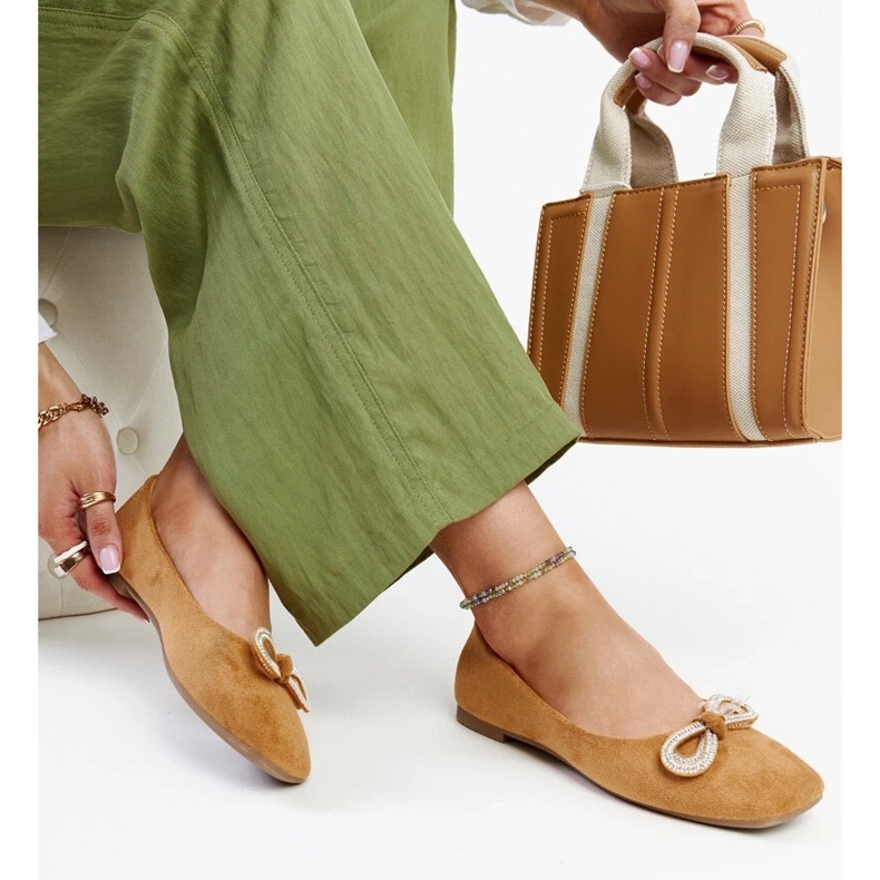 D/GMR Smeđe balerinke s mašnom marke Gaillou 2