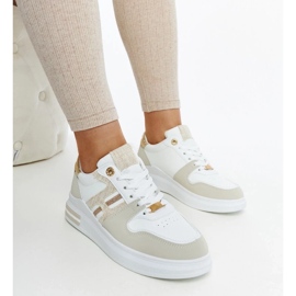 D/GMR Bijelo-bež tenisice na platformi Negisti bijela 1