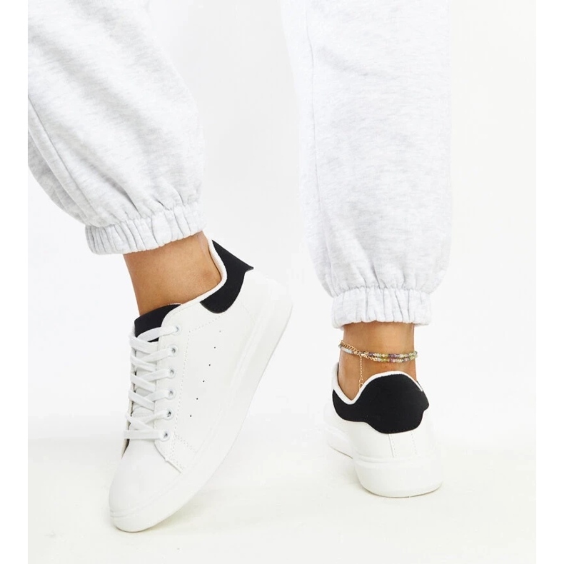 D/GMR Crno -bijele tenisice na platformi Ariam bijela 2