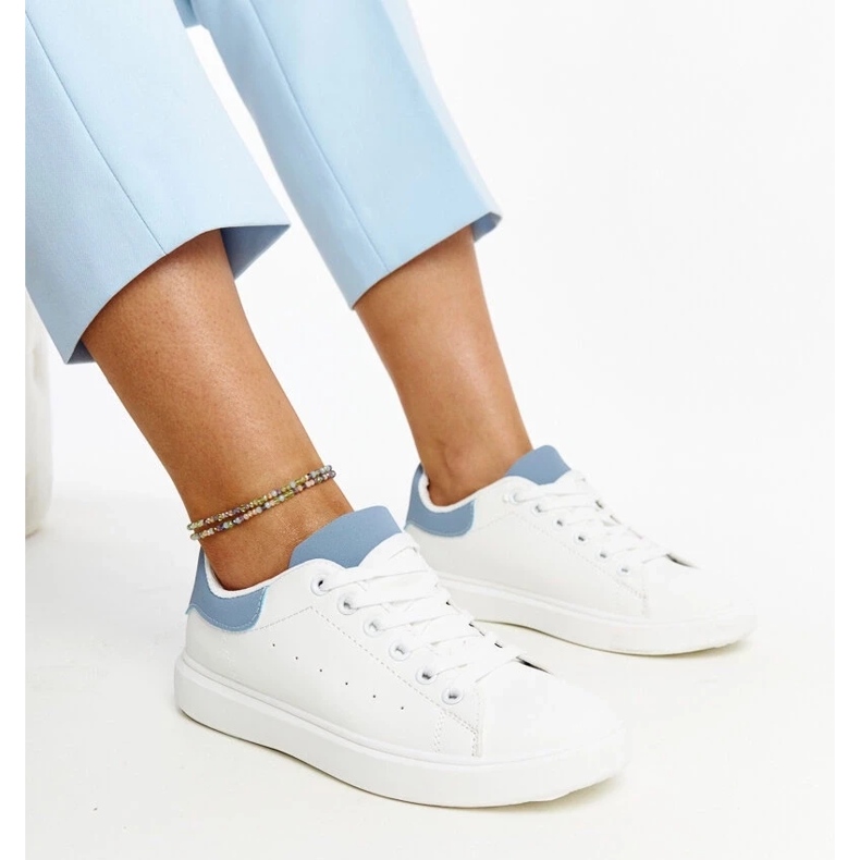 D/GMR Bijele i plave tenisice na platformi Ariam bijela 2