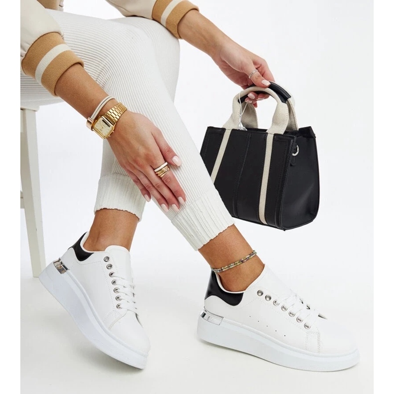 D/GMR Bijele sportske cipele s crnim Meriana umetkom bijela 1