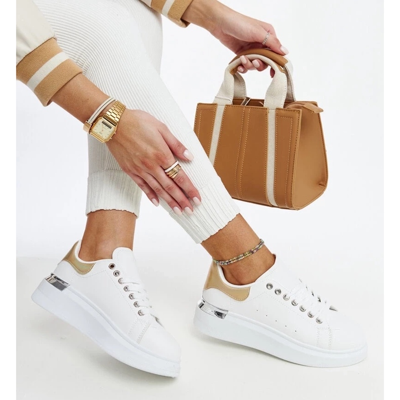 D/GMR Bijele sportske cipele sa zlatnim Meriana umetkom bijela 2