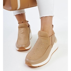 D/GMR Ashleey smeđe tenisice na klin sa kamenčićima smeđa 1