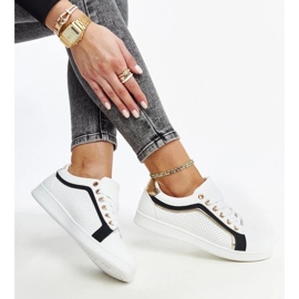 D/GMR Bijelo-crne tenisice na Amala platformi bijela 1