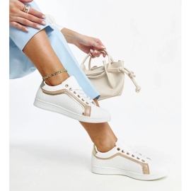 D/GMR Bijelo zlatne Amala tenisice s platformom bijela 2