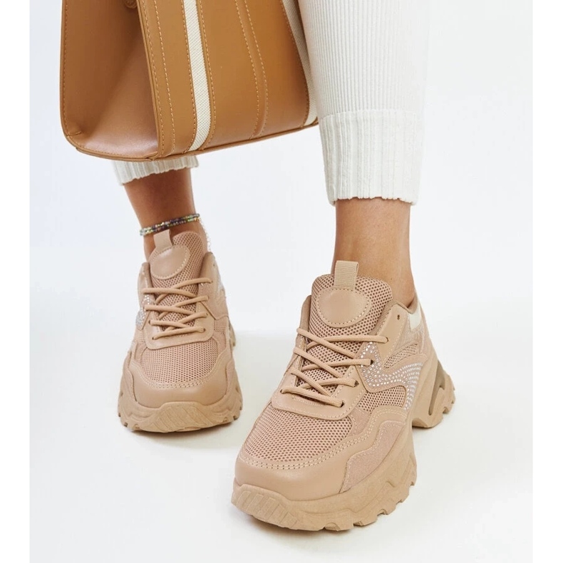 D/GMR Smeđe platform tenisice ukrašene Maras cirkonima smeđa 2