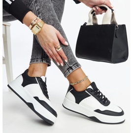 D/GMR Bijelo-crne tenisice s debelim Rumai đonom bijela 2