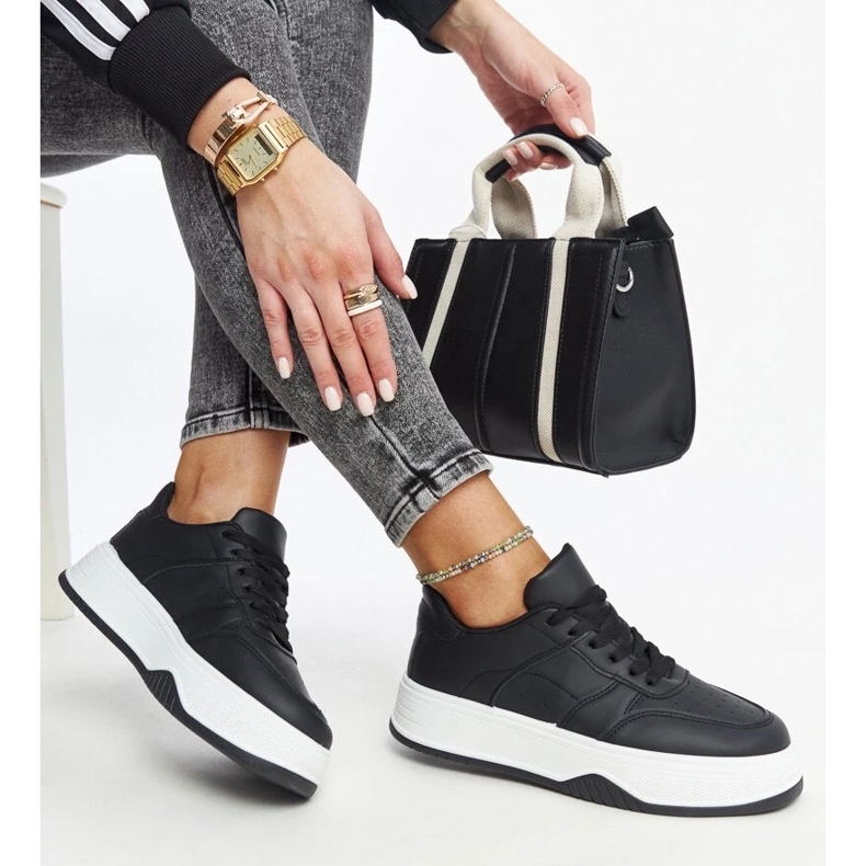 D/GMR Crne tenisice sa debelim Rafida đonom crno 2