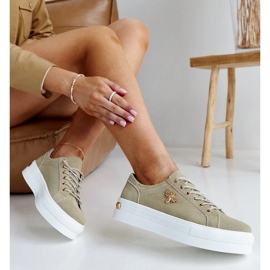 Zelene kožne tenisice na gustom potplatu Mikke zelena 2