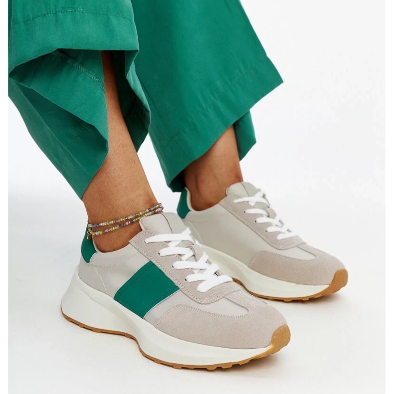 Ganim sive i zelene kožne tenisice siva 1