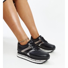 Crne tenisice na visokom potplatu Meharija crno 1