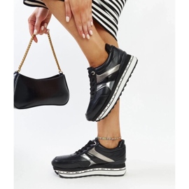 Crne tenisice na visokom potplatu Meharija crno 2