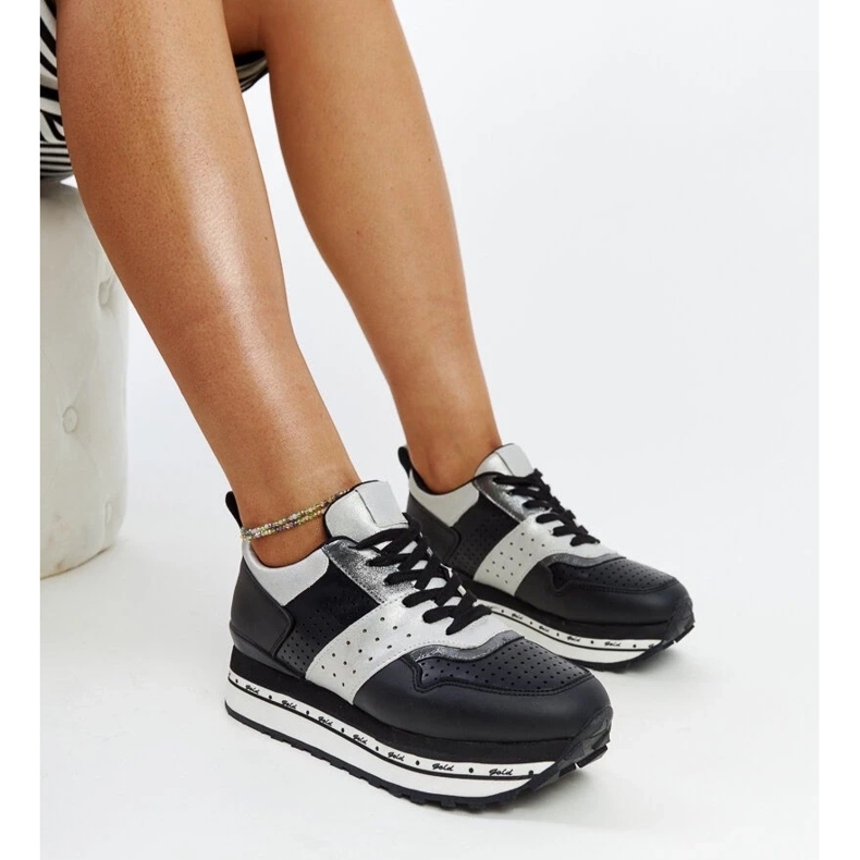 Crne tenisice s visokim potplatom marke Askalua crna 1