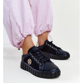 Crne kožne tenisice s masivnim Viera potplatom crno 1