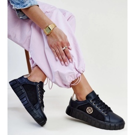 Crne kožne tenisice s masivnim Viera potplatom crna 2