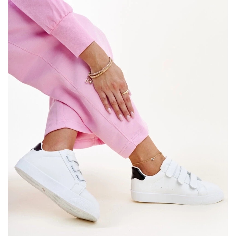 Bijelo-crne Samala tenisice na čičak bijela 2