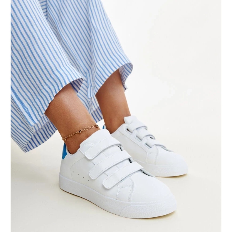 Bijelo-plave Samala tenisice na čičak bijela 1