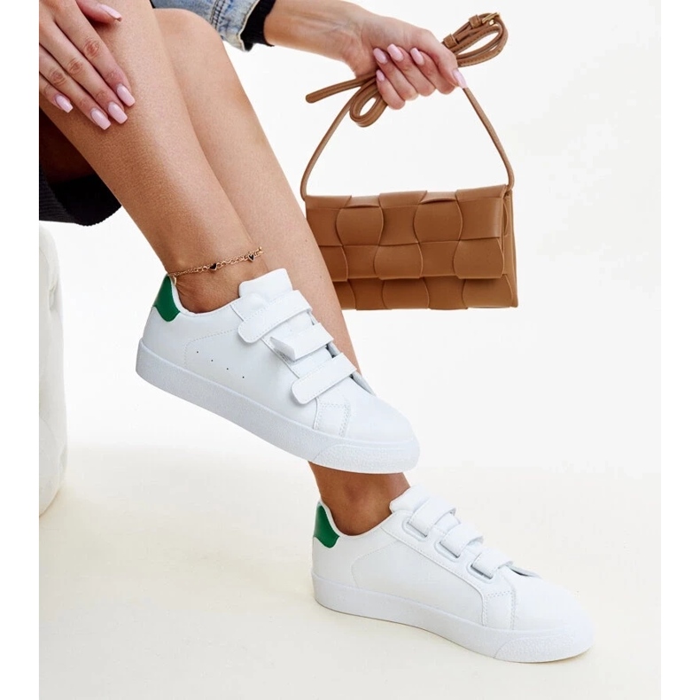 Bijelo-zelene Samala tenisice na čičak bijela 2