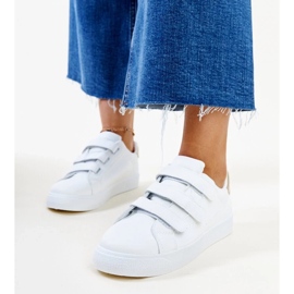 Bijelo-zlatne Samala tenisice na čičak bijela 2