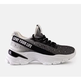 D/CEO Bijelo-sive sjajne masivne tenisice Senai crno 1