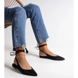 D/CEO Safine crne balerinke na vezanje sa kamenčićima crno 1