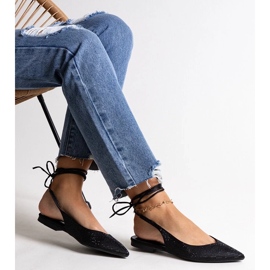 D/CEO Safine crne balerinke na vezanje sa kamenčićima crno 2