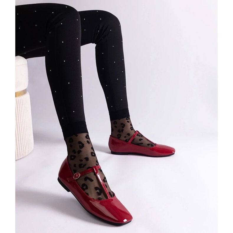 D/CEO Crveni lakirani balerine s pojasom Marseille crvena 2