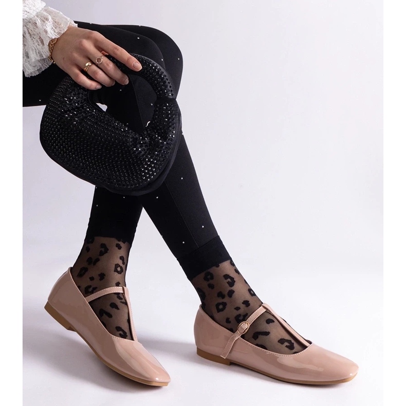 D/CEO Bež lakirane balerinke s remenom Marseille 2