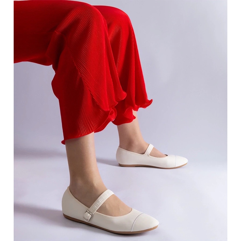 D/CEO Bijele balerinke s mat završetkom, kopčaju se Longhola kopčom bijela 2