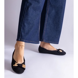 D/CEO Crne balerinke ukrašene Esdras mašnom i brošem crno 2