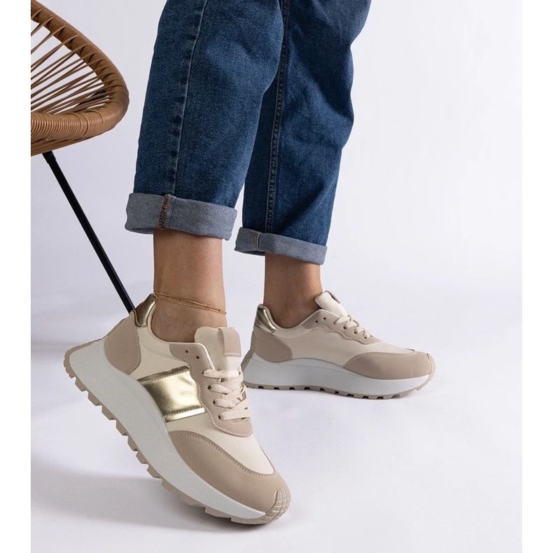 D/CEO Bež Cremorna tenisice s platformom 2