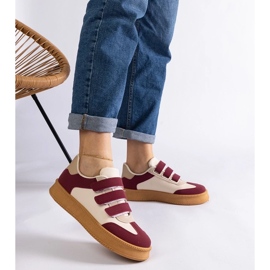 D/CEO Mena bordo tenisice s kopčanjem na čičak crvena 2