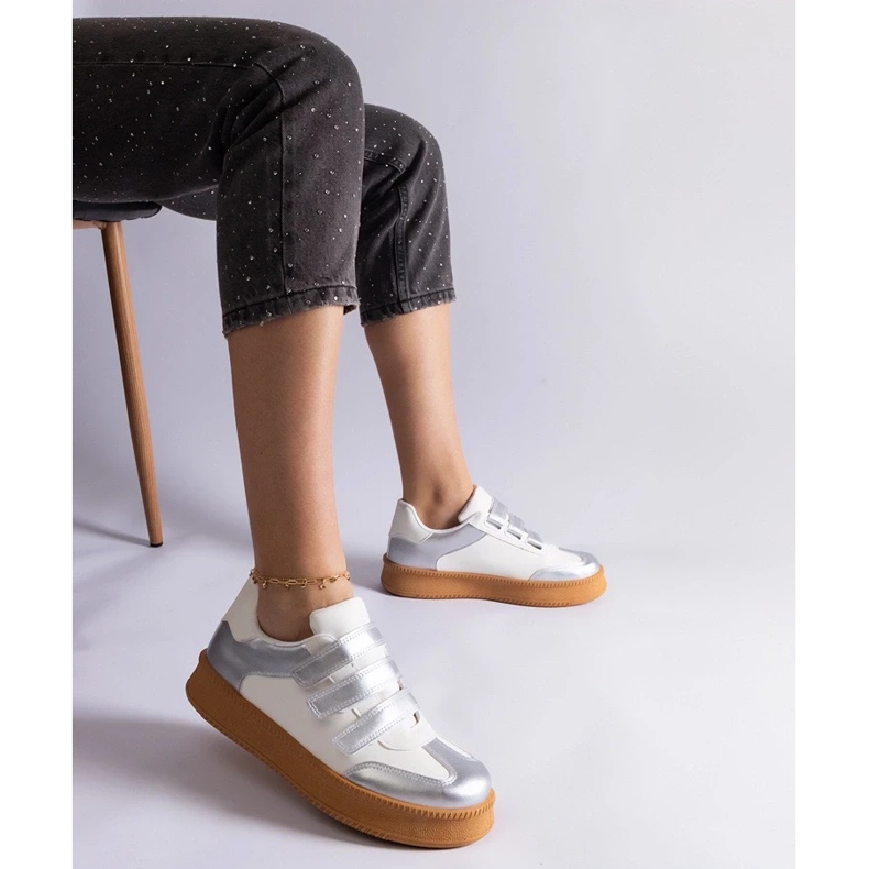 D/CEO Mena srebrne tenisice s čičak kopčanjem srebro 2